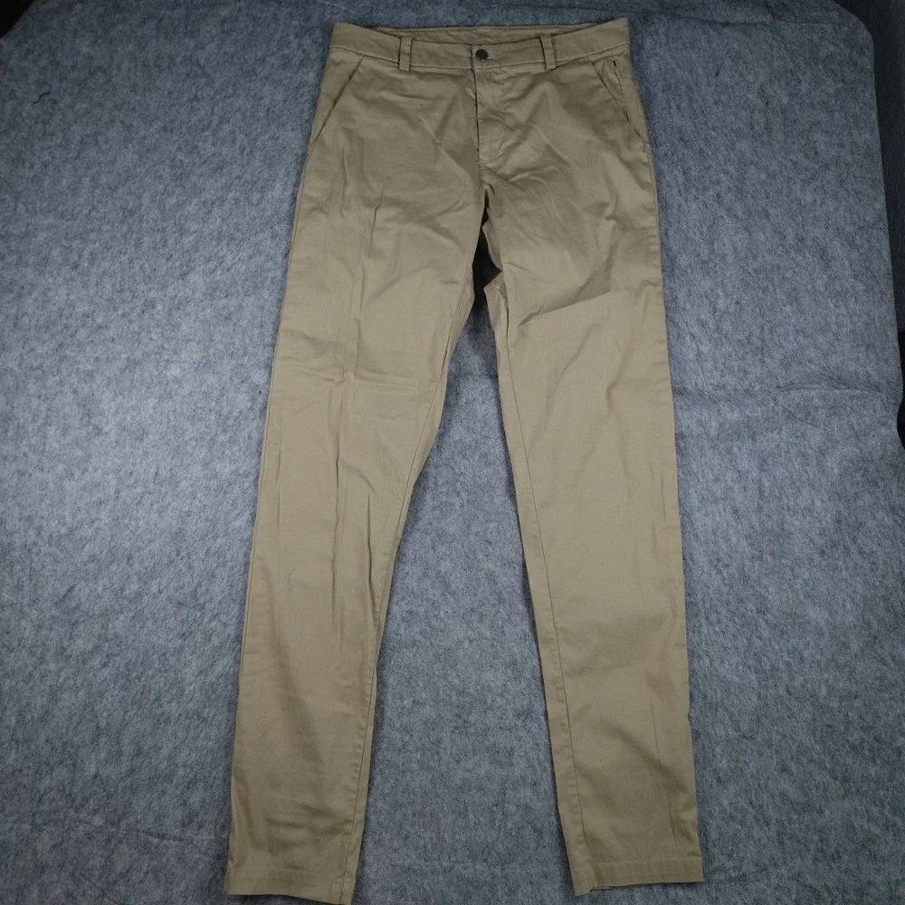 Lululemon Shirt Mens 32x35 Tall Tan Commission Classic Swift Cotton Chino Golf